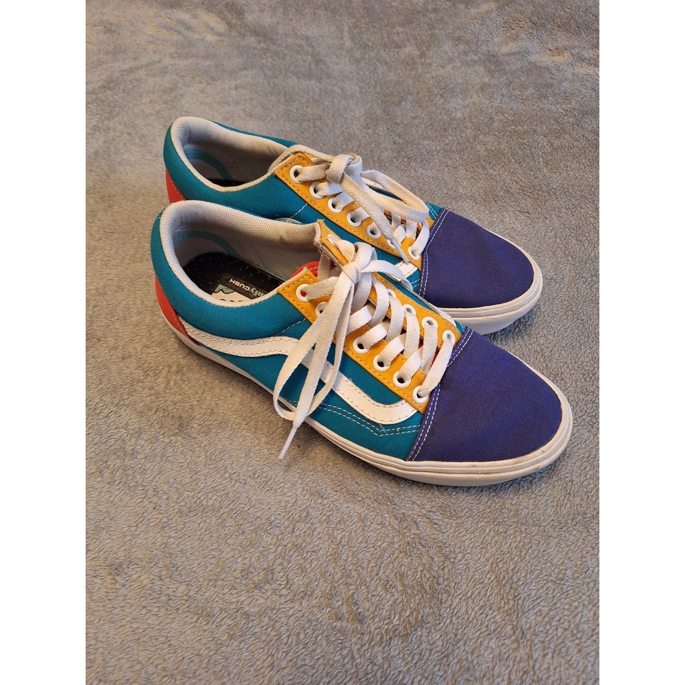 Vans Old Skool ComfyCush Colorblock Purple Teal Yellow Mens 7.5 Womens 9 Sneaker - Picture 3 of 6